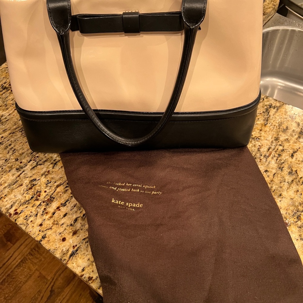 Kate Spade Pink Black Patent Leather Satchel Handbag - Picture 11 of 16